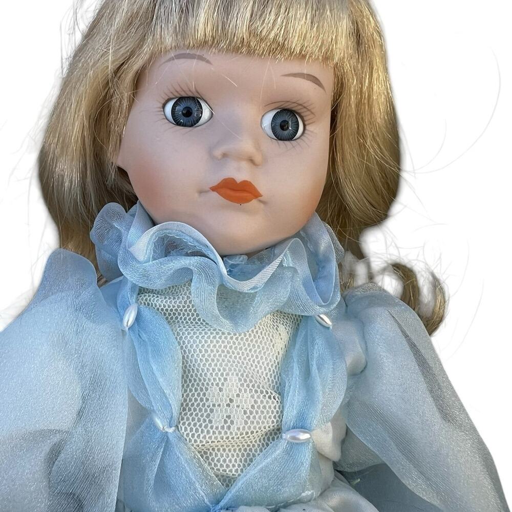 Dynasty Doll collection 16” porcelain/soft body doll with blonde hair